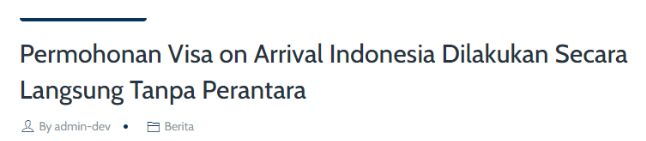 印尼移民局：印尼落地签证申请无需中介直接完成