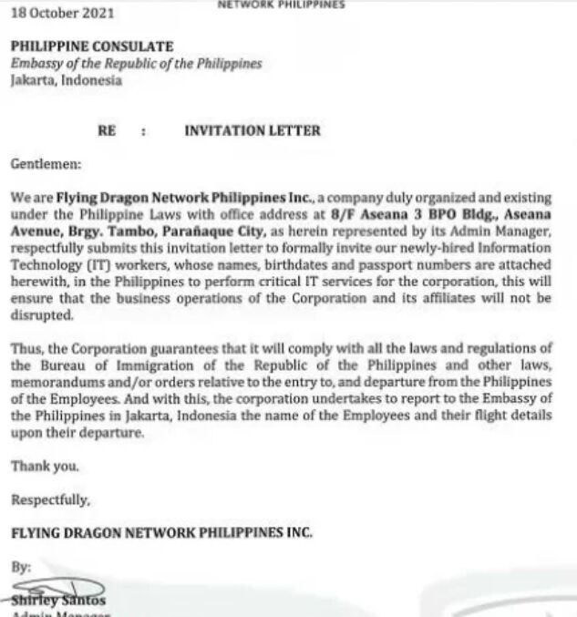 How much is the Philippine job invitation? How much is the business